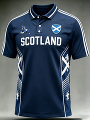 Men's UK Football Lover Scotland Printed three buttons shoulder sleeve