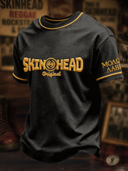Men's UK Music Lover Skinhead Art Printed T-shirt