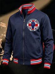 Men's Retro Northern Soul Keep The Faith Print Casual Zipper Sweatshirt