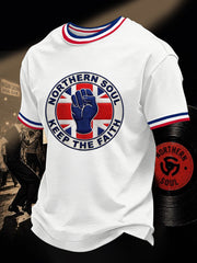 Men's Retro Northern Soul Keep The Faith Print Casual Tee