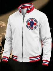 Men's Retro Northern Soul Keep The Faith Print Casual Zipper Sweatshirt