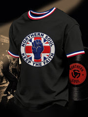 Men's Retro Northern Soul Keep The Faith Print Casual Tee