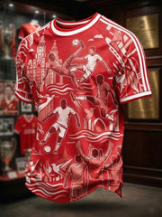 Men's Gift For Soccer Fans Print Casual Tee