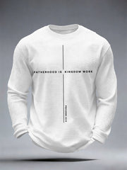 Men's Fatherhood is Kingdom Work Print Waffle T-Shirt