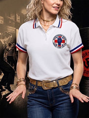 Women's Retro Northern Soul Keep The Faith Print Casual Polo