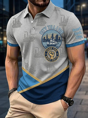 Men's Manchester Football Lover Blue City Printed Casual Tops