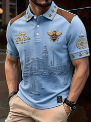 Men's Manchester Football Lover City&Bee Art Printed Casual Tops