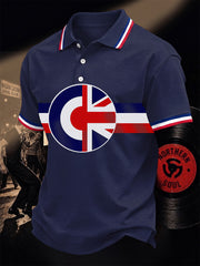 Men's  Retro Northern Soul Print Casual Polo