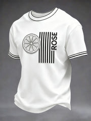 Men's White British The Stone Rose Print Casual T-shirt