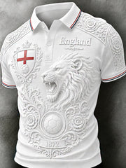 Retro England Football Fan Art Print Casual Jersey