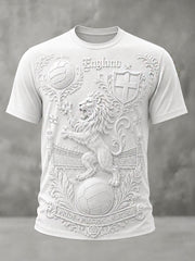 Retro England Football Fan Art Print Casual Jersey