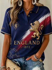 Retro England Football Fan Art Print Casual Jersey