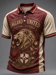 Retro England Football Fan Art Print Casual Jersey