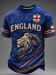 Retro England Football Fan Art Print Casual Jersey