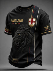 Retro England Football Fan Art Print Casual Jersey