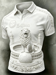 Men's Vintage England Football Lover 2026 Printed Polo Shirt