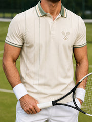 Men's Classic Court Striped Luxury Tennis Shirt