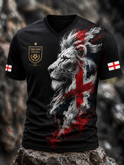 Retro England Football Fan Art Print Casual Jersey