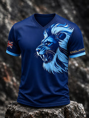 Retro England Football Fan Art Print Casual Jersey