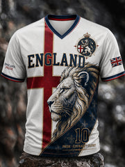 Retro England Football Fan Art Print Casual Jersey