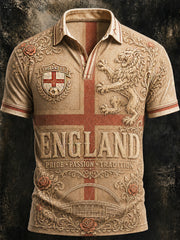 Retro England Football Fan Art Print Casual Jersey