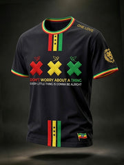 Retro Reggae Music Lover's Artistic Casual T-Shirt
