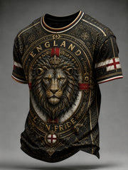 Retro England Football Fan Art Print Casual Jersey