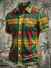 Retro Reggae Checkered Casual Shirt