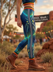 Women's AU Aboriginal Art NAIDOC Week Sports Stretch Leggings