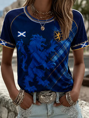 Women's Scotland Printed round neck short sleeve T-shirt