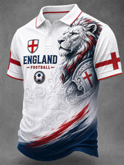 Retro England Football Fan Art Print Casual Jersey