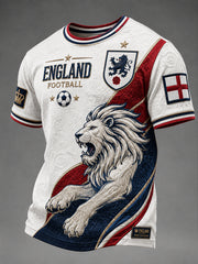Retro England Football Fan Art Print Casual Jersey