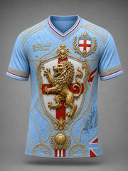 Retro England Football Fan Art Print Casual Jersey