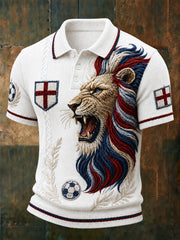 Retro England Football Fan Art Print Casual Jersey