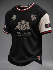Retro England Football Fan Art Print Casual Jersey