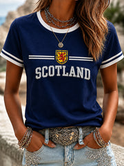 Women's Scotland Art Printed Short Sleeve T-shirt