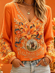Women's 12th July Orangemen's Day Art Printed Linen Tops