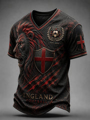 Retro England Football Fan Art Print Casual Jersey