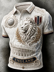 Retro England Football Fan Art Print Casual Jersey