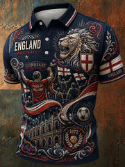 Retro England Football Fan Art Print Casual Jersey