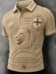 Retro England Football Fan Art Print Casual Jersey