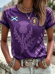 Women's SCOTLAND Printed round neck short sleeve T-shirt