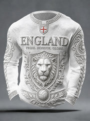 Retro England Football Fan Art Print Casual Jersey