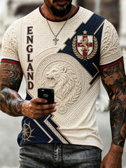 Retro England football fan art print casual jersey
