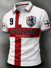 Retro England Football Fan Art Print Casual Jersey