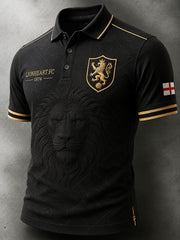 Retro England Football Fan Art Print Casual Polo Shirt