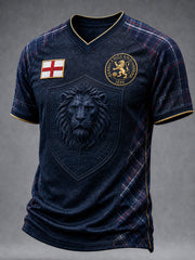 Retro England Football Fan Art Print Casual T-Shirt