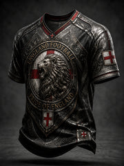 Retro England Football Fan Art Print Casual Jersey