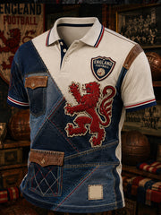 Retro England Football Fan Art Print Casual Jersey