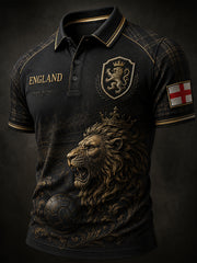 Retro England Football Fan Art Print Casual Jersey